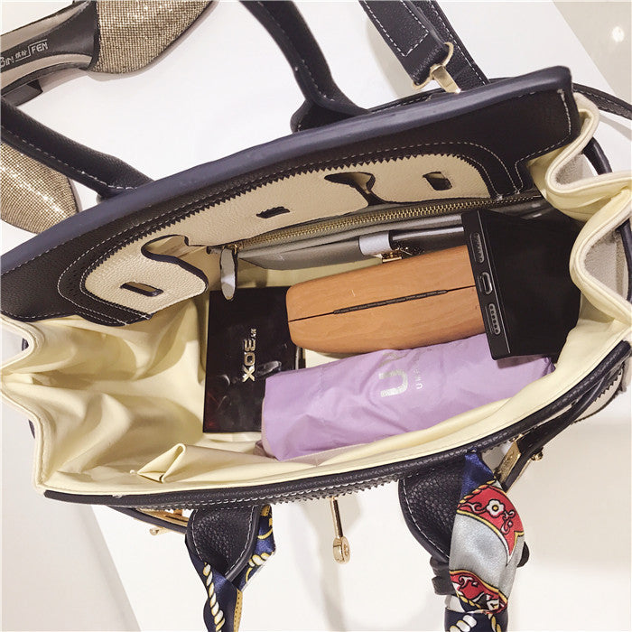 Locked Vintage Platinum PU Shoulder Bag