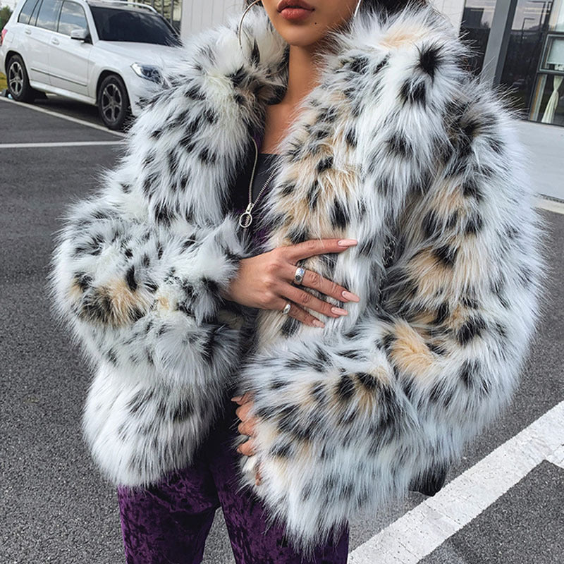 Women's Short Elegant Tigercat Leopard Print Casual Coat