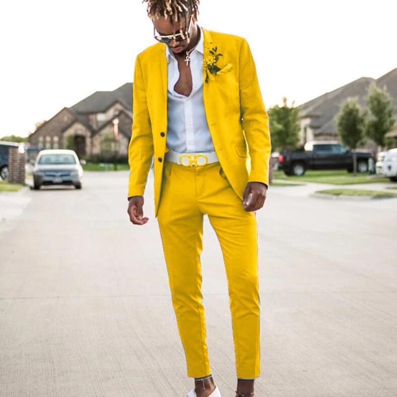 Slim Fit Two-Piece Formal Suit in Solid Colors