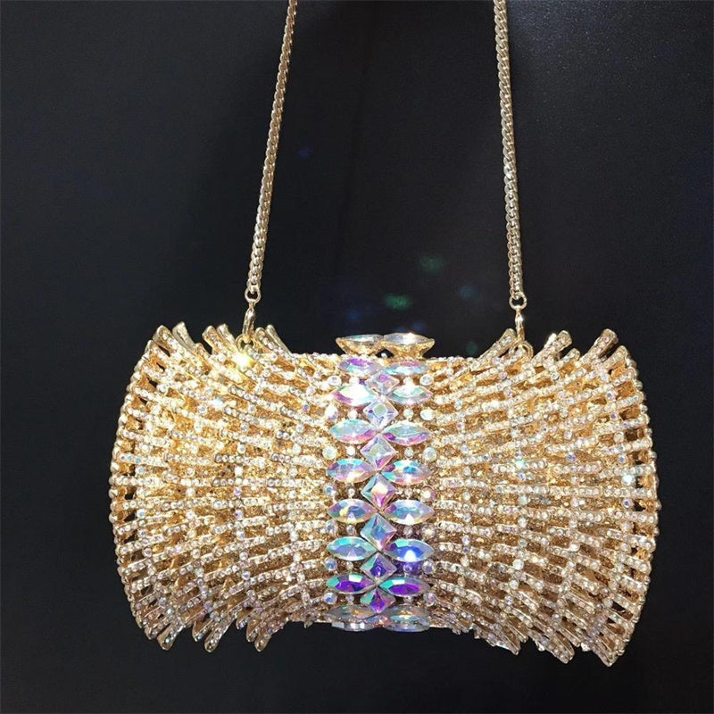 Women's PU Hard Case Diamond Clutch 16x11x6cm