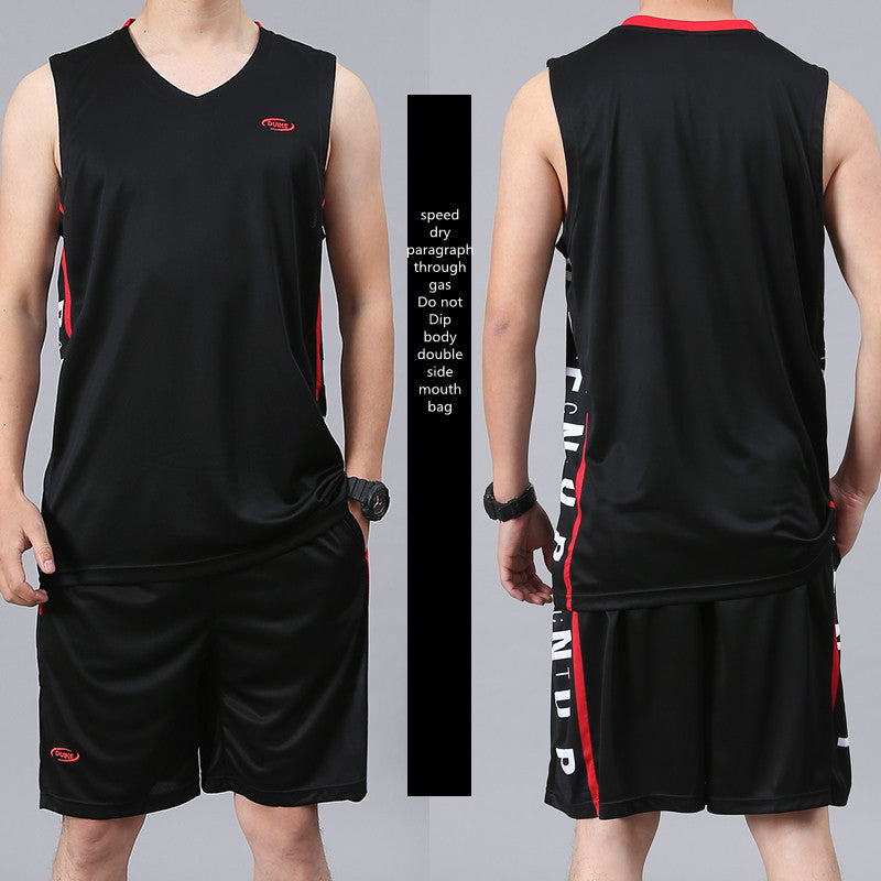 Sleeveless Cotton Polyester Vest and Running Shorts Sportswear