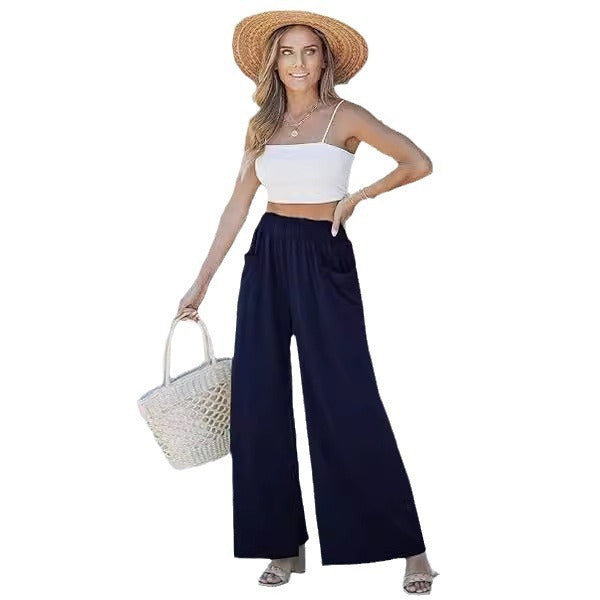 Pantalon de sport ample à taille haute et coupe large pour femme, liftant les hanches