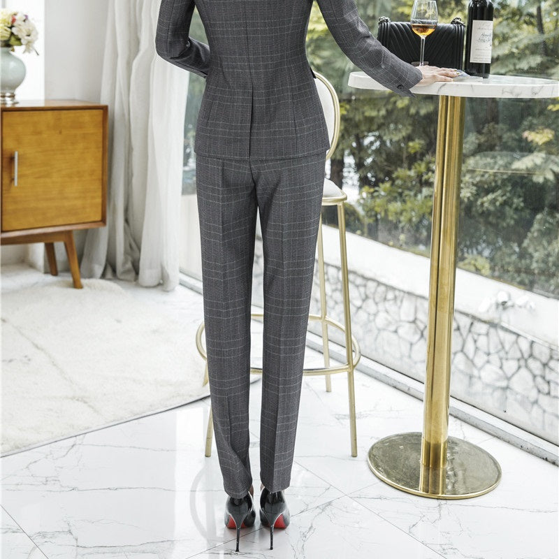 Slim Small Gray Formal Suit Work Clothes