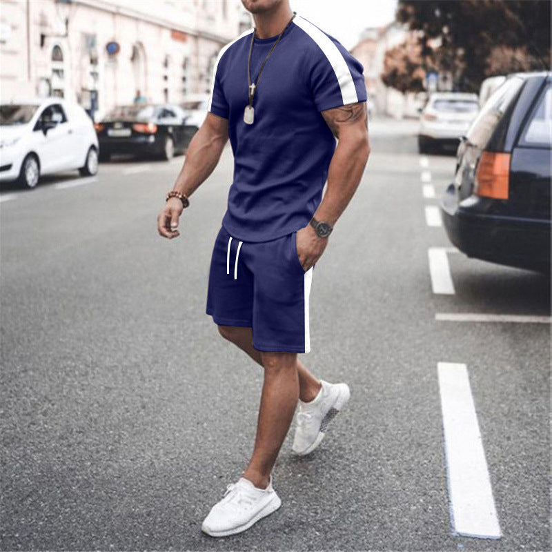 Men's Short Sleeve Athletic Suit with Shorts