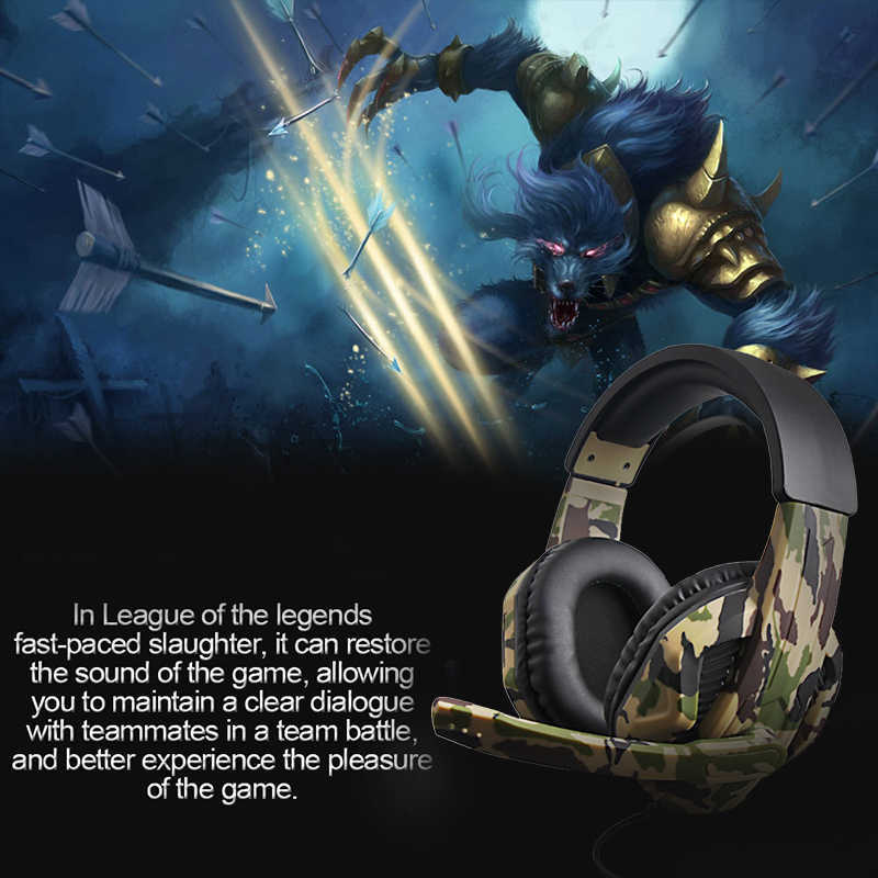 Camouflage Gaming Headset with Mic for PS4, PS3, Switch & PC