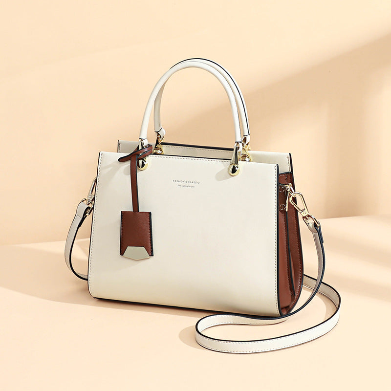 Large Capacity Cowhide Leather Messenger Tote Mommy Bag