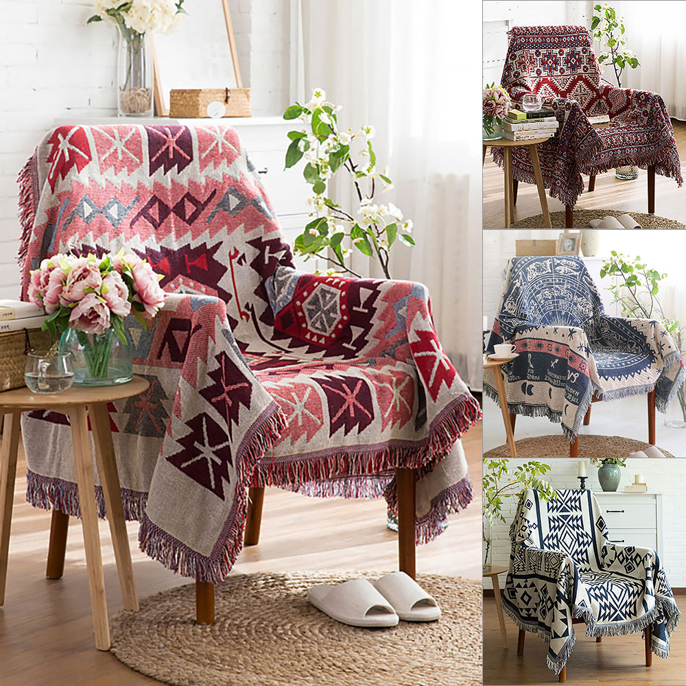 بطانية سفر محبوكة على الطراز الاسكندنافي للأريكة، مناسبة للقيلولة