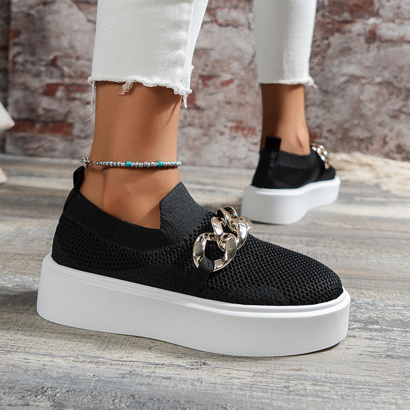 Chaussures plates en maille respirante pour femmes
