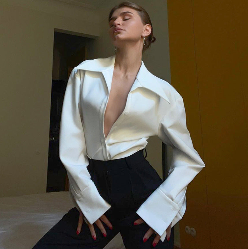 Women's Casual High-End White All-Match Cardigan