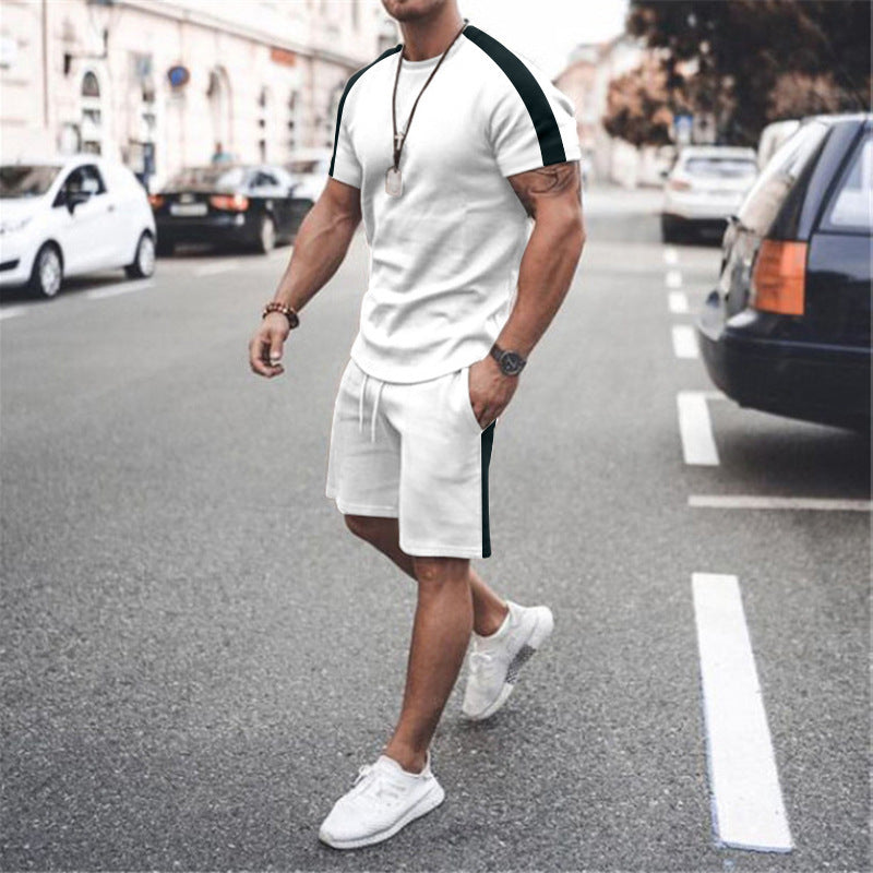 Men's Short Sleeve Athletic Suit with Shorts