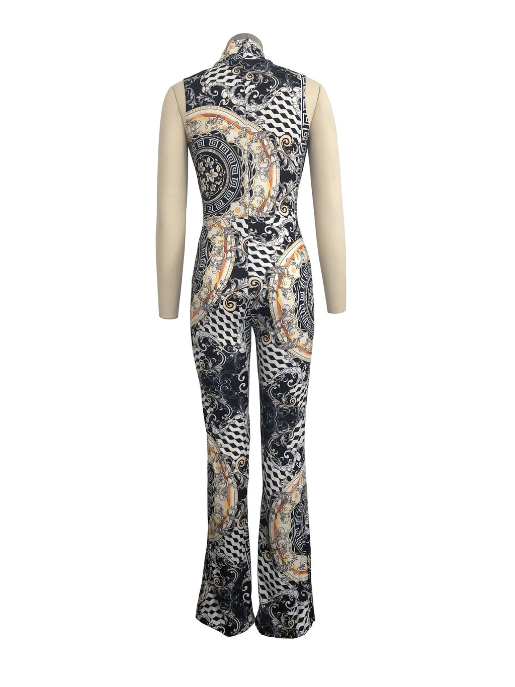 Printed Sleeveless Women's Polyester Jumpsuit