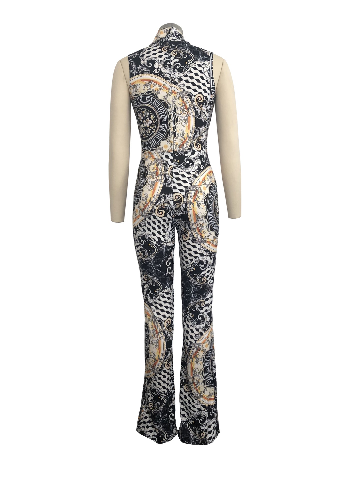 Printed Sleeveless Women's Polyester Jumpsuit