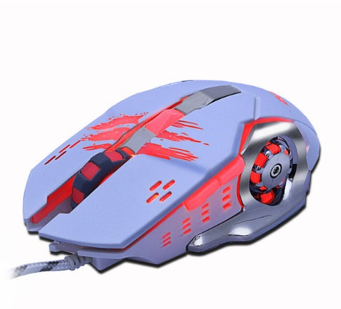 Souris Gaming Filaire Silencieuse avec 6 Boutons et Suivi Optique 3200 DPI