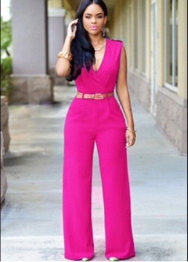 Women’s Fashion Polyester Cotton Jumpsuit Pants