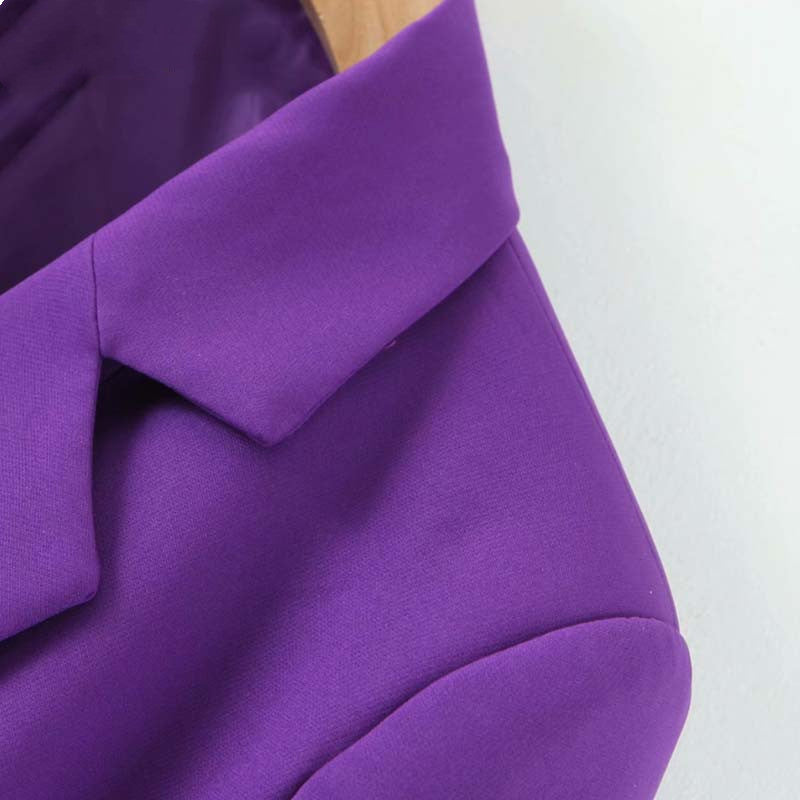 Women's Purple Double Breasted Blazer