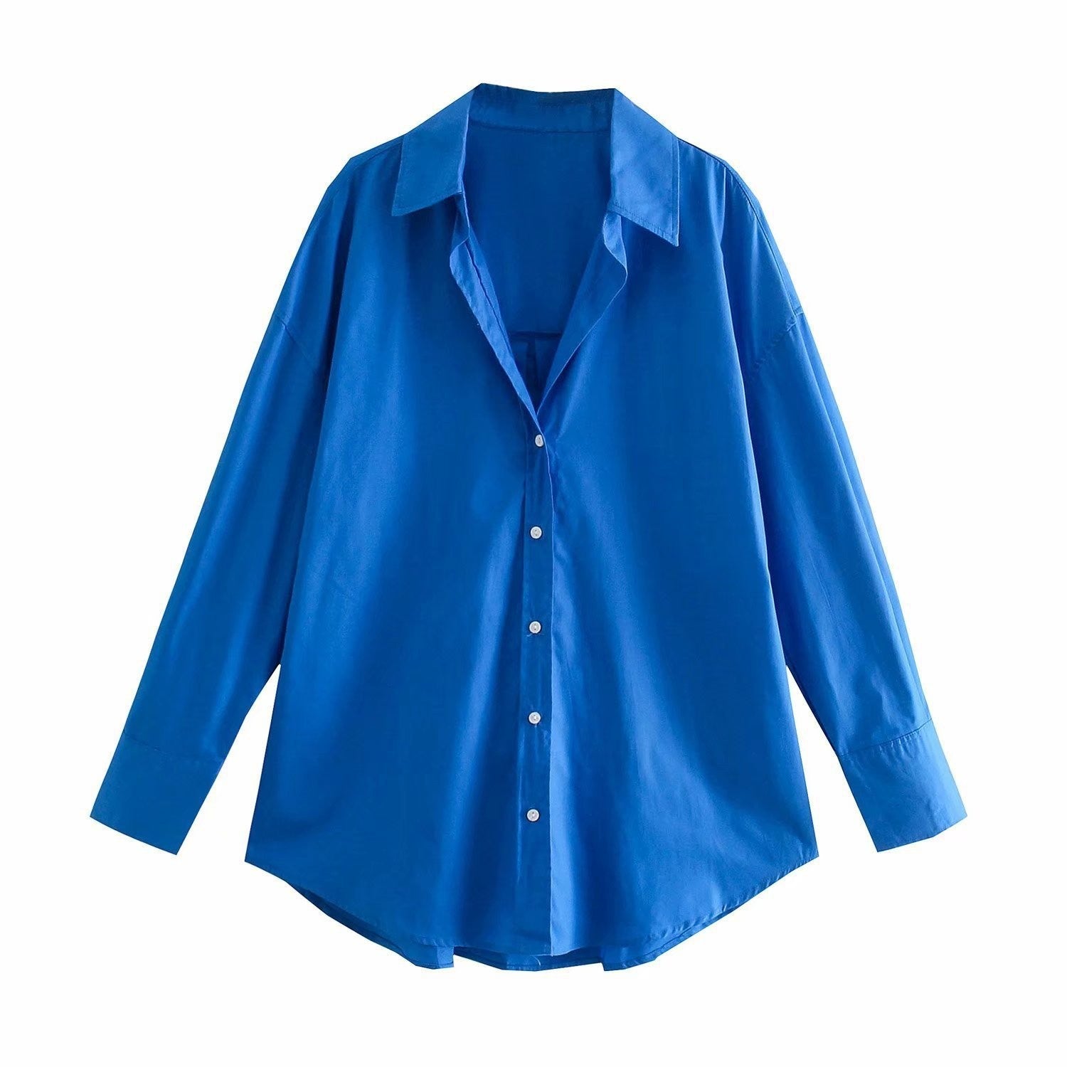 Chemise Popeline Multi-Couleur Décontractée Urbaine Manches Longues Fibre de Polyester