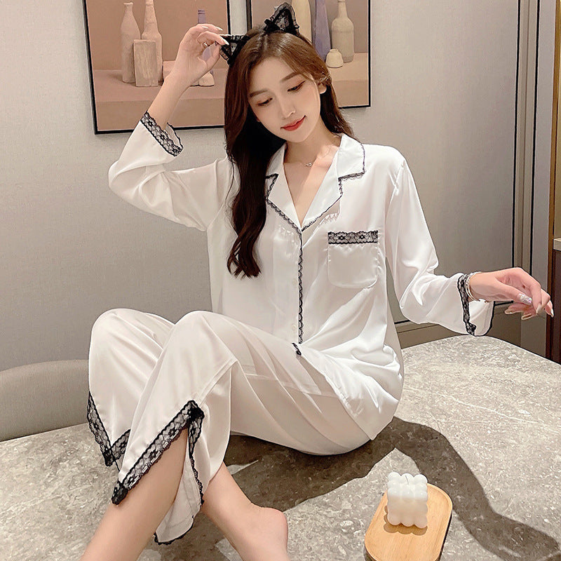 Lace Split Ladies' Autumn Winter Homewear Set