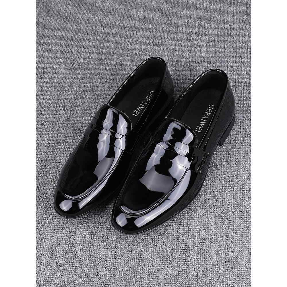 Black Leather Slip-On Breathable Casual Business Shoes