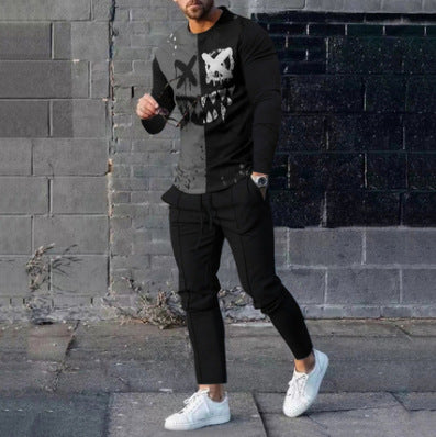 Ensemble sweatshirt et pantalon de survêtement 3D numérique pour hommes