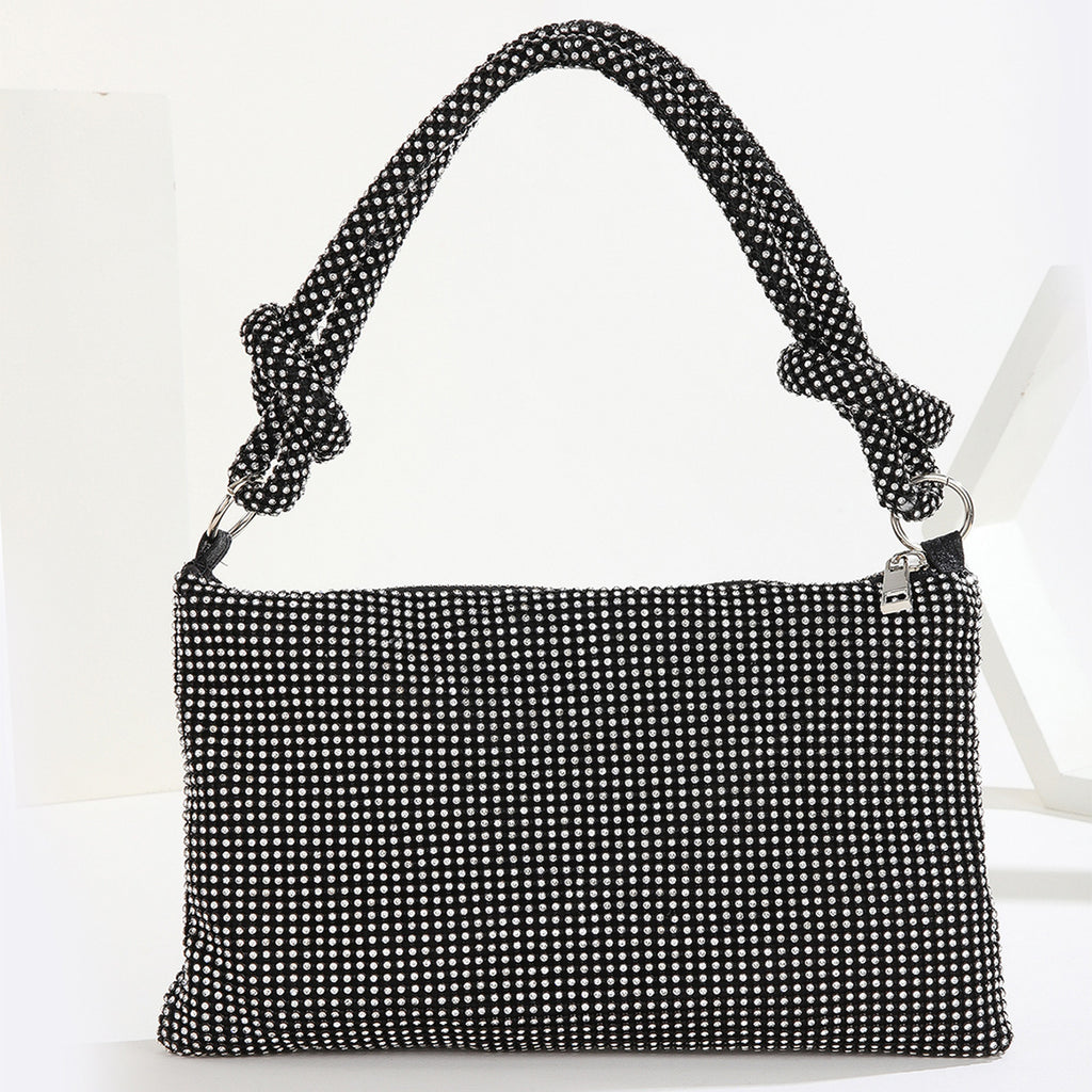 Pochette de soirée pour femme incrustée de strass et diamants, 26x16cm, Plusieurs coloris