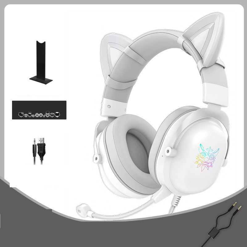 Head-Mounted Wired Gaming Headset with Microphone for PC