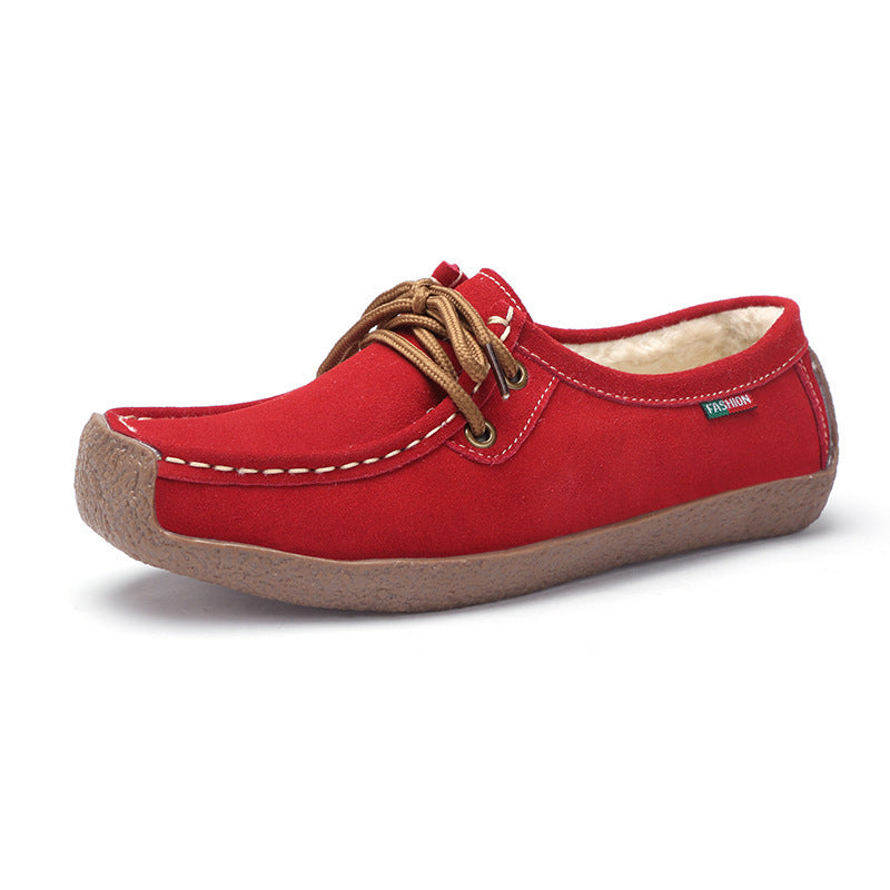 Women’s Lace-Up Flat Frosted Sneakers with Cross Straps