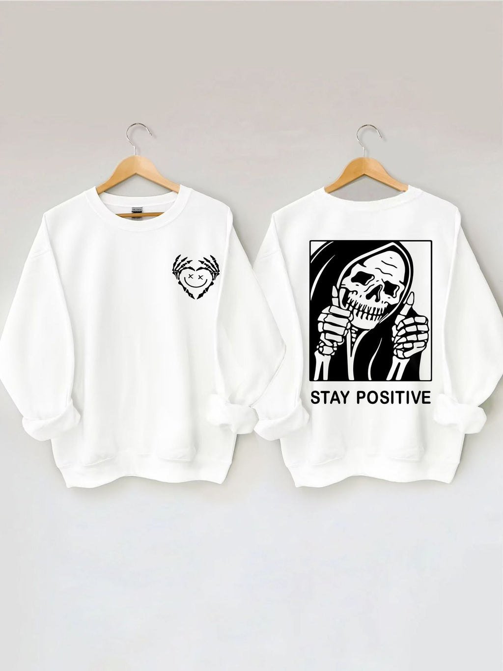 Pull Femme en Coton à Imprimé Cœur et Tête de Mort Mignon