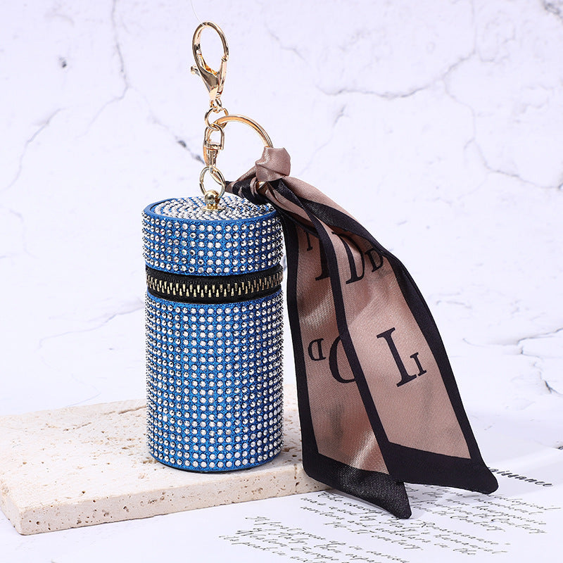 Mini porte-clés de rangement en soie pour écharpe 9,7 x 5 cm