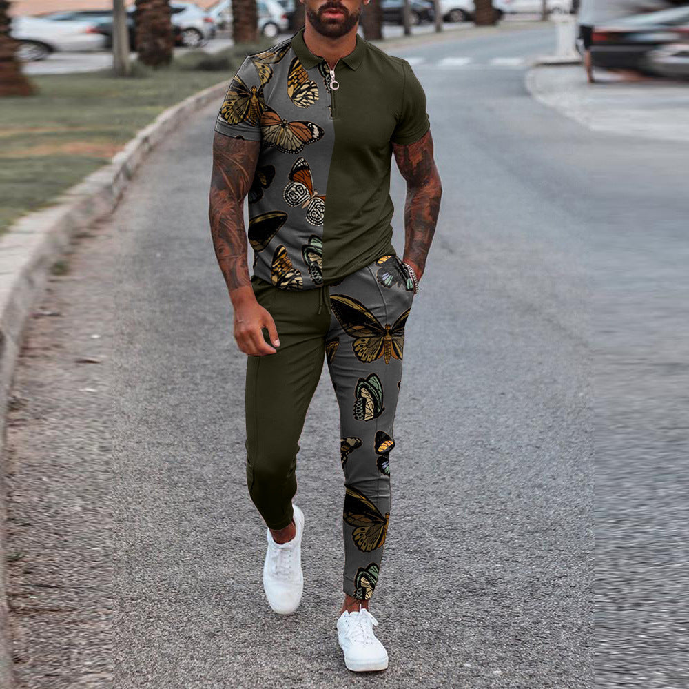 Ensemble Homme Été Casual Slim Fit T-Shirt & Pantalon