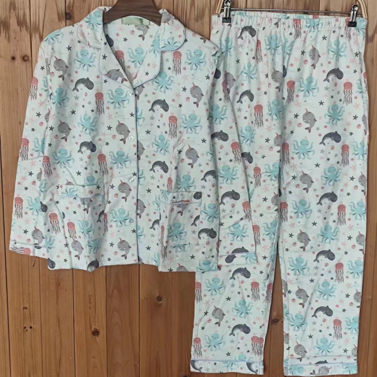 Ensemble de pyjama en flanelle à manches longues pour femme