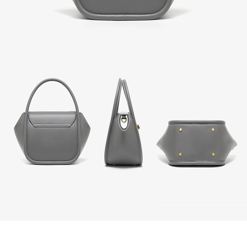 Leather Wing Tote Crossbody Bag with Buckle Closure