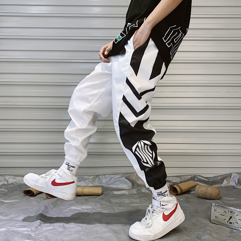 Men's Hiphop Pants Small Feet Leisure Trousers Acetate Fiber