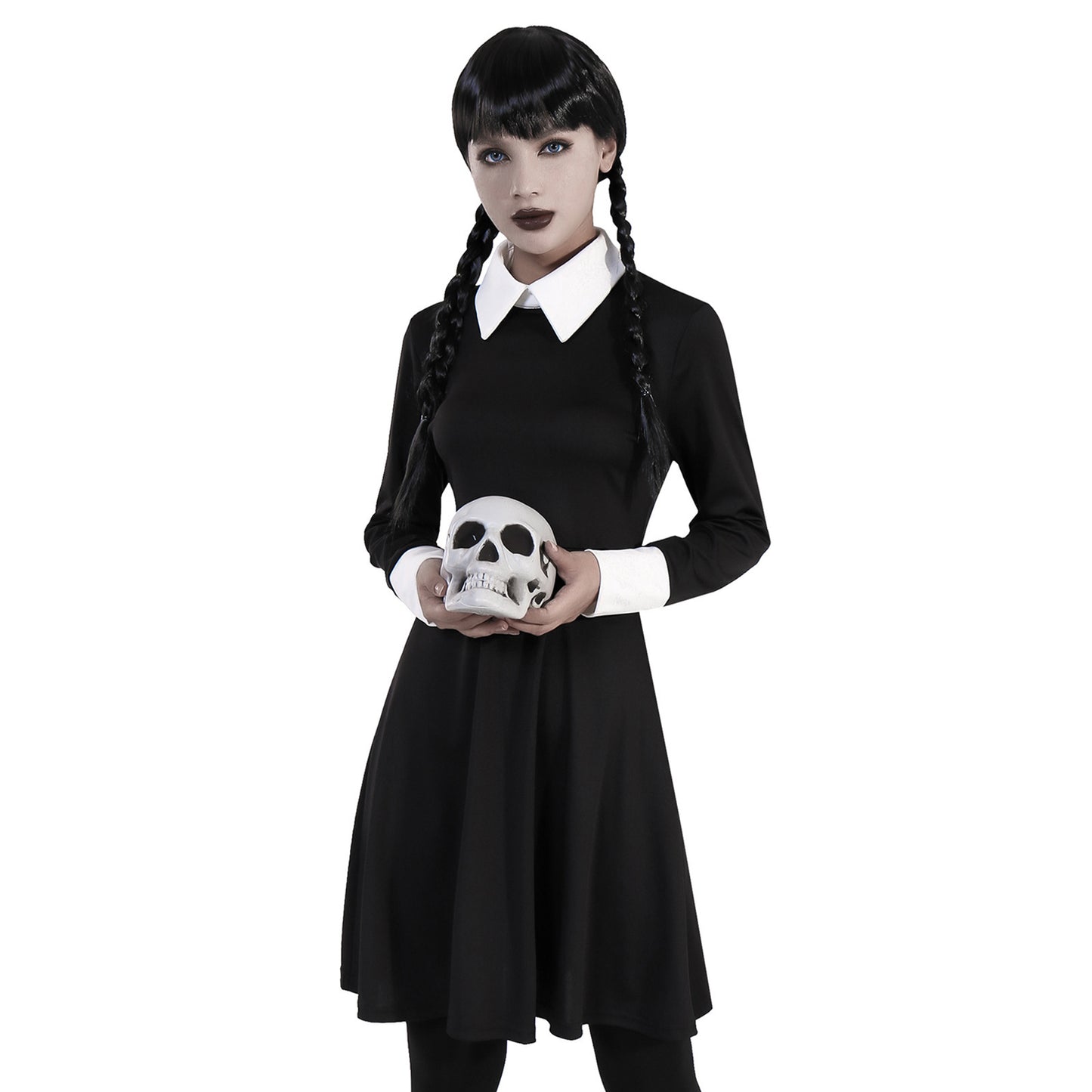 Women's Dark Retro Black Polyester Halloween Dress