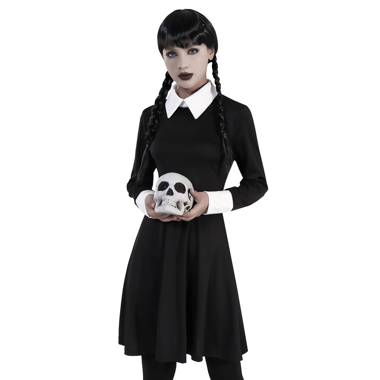 Women's Dark Retro Black Polyester Halloween Dress