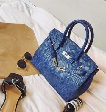 Snake Contrast Platinum Crossbody Bag Medium 31x24x15cm