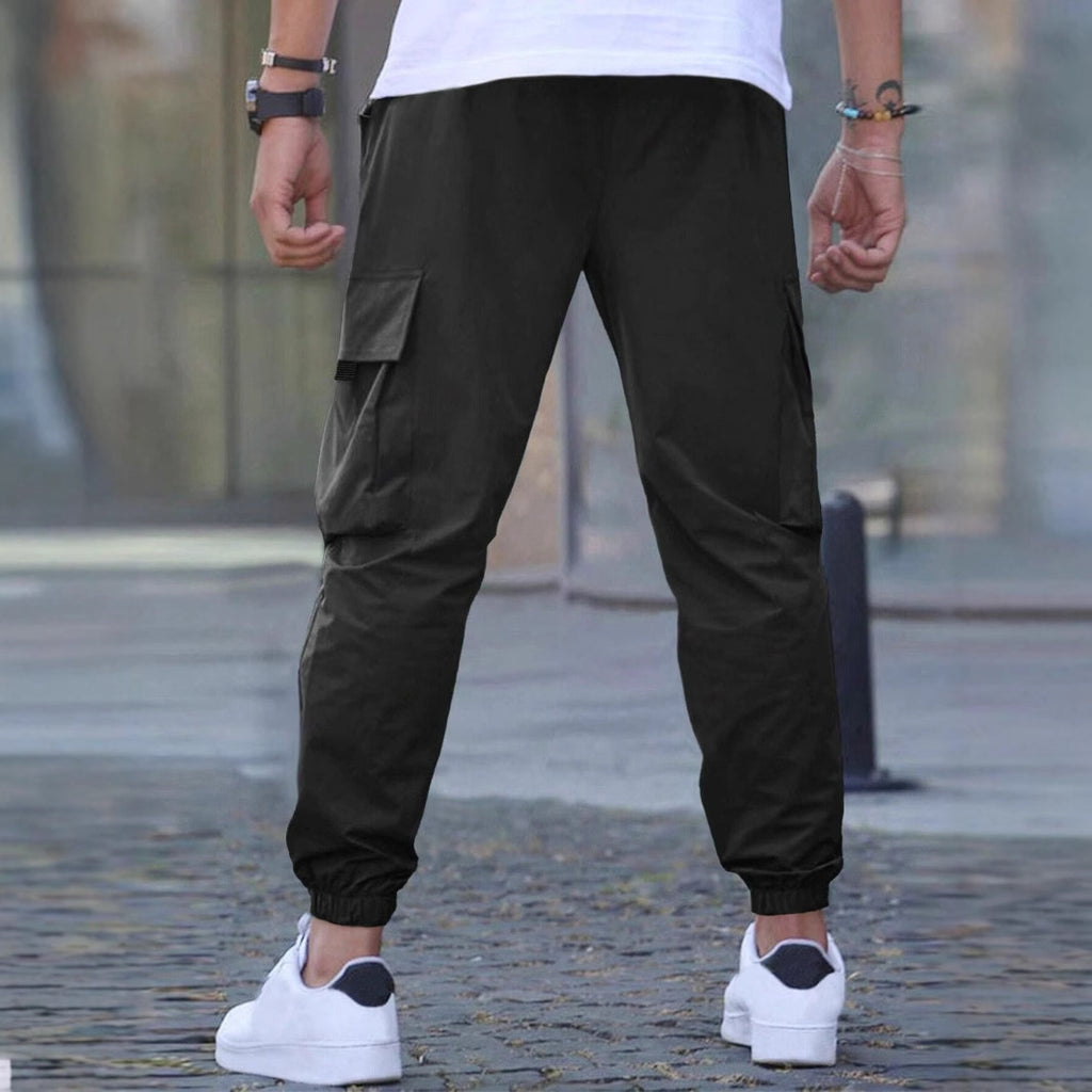 Workwear Casual Drawstring Elastic Waist Track Pants