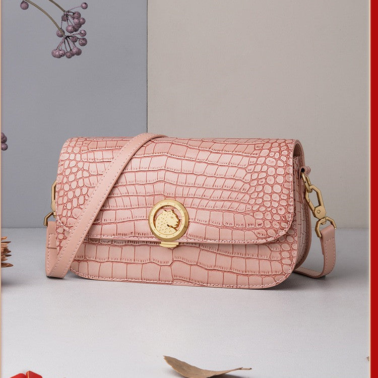 Women's Cowhide Leather Crocodile Pattern Crossbody Shoulder Bag