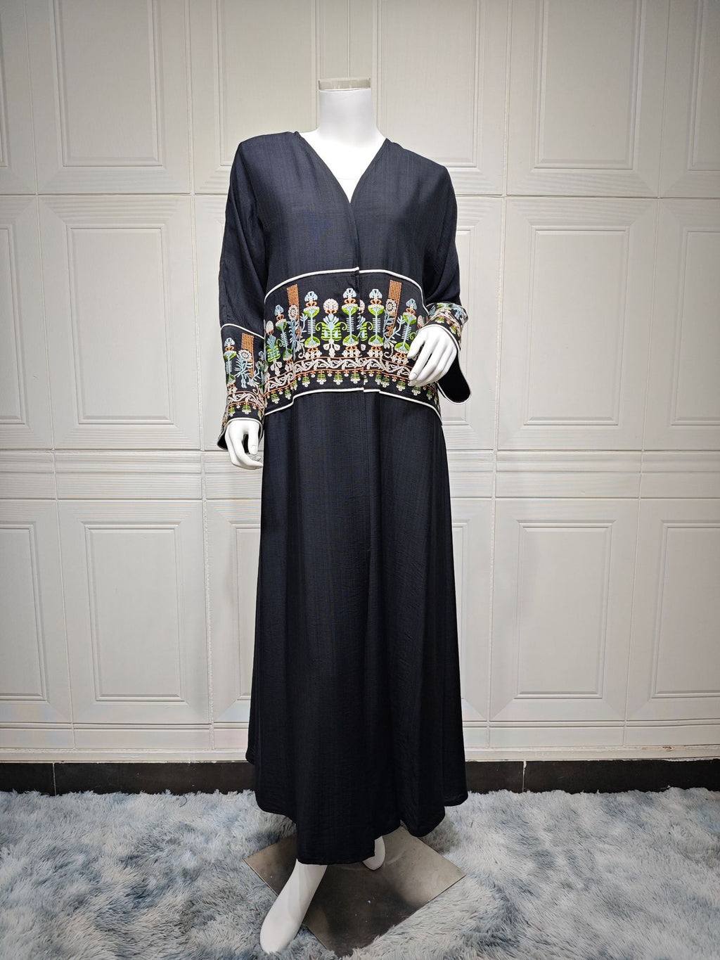Women's Middle East Embroidered Long Sleeve Cardigan Robe