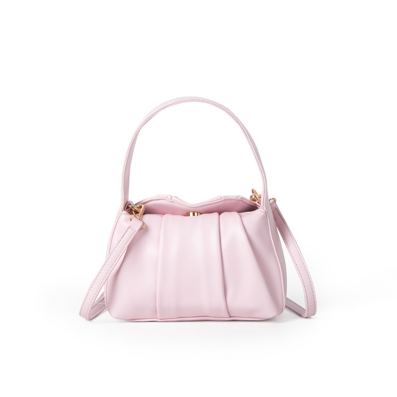 Sac à Bandoulière Plissé Nuage Tendance Sac Oreiller Portable en PU