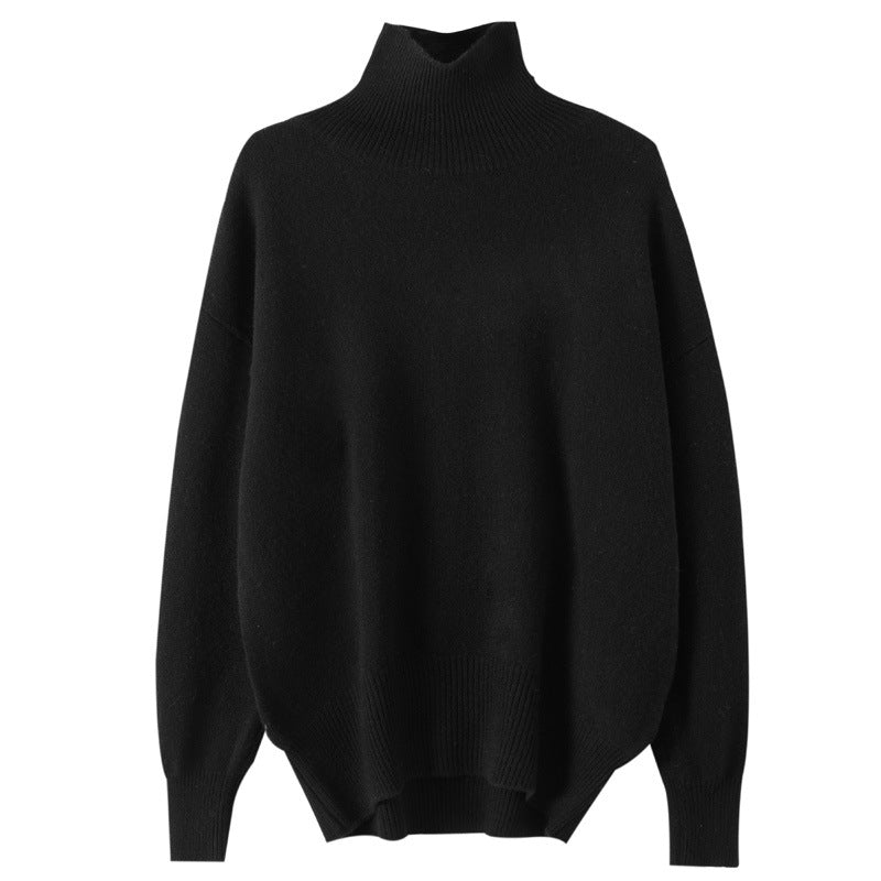 Pull col roulé en cachemire et pure laine extra-épais pour femme