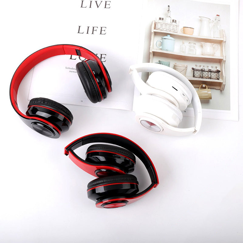 Casque de jeu Bluetooth sans fil à LED avec carte TF et lumières respiratoires colorées