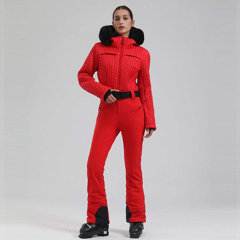 Combinaison de ski d'hiver professionnelle imperméable double planche pour femme