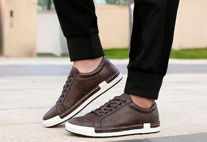 Handmade Men’s Flat Heel Rubber Sole Shoes