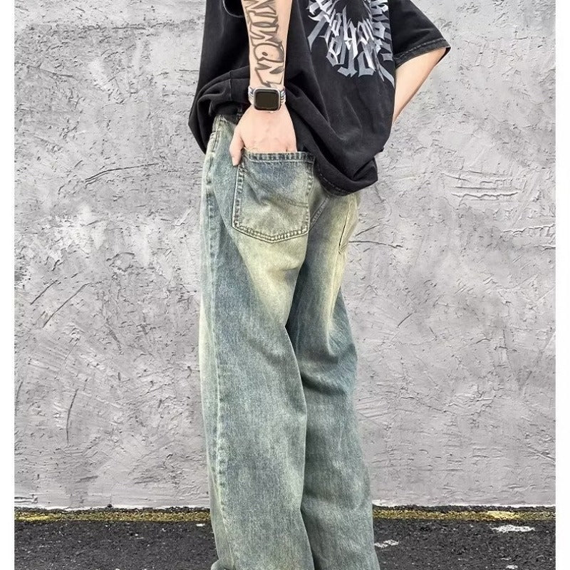 American Vintage Straight Denim Jeans for Men in Yellow Mud