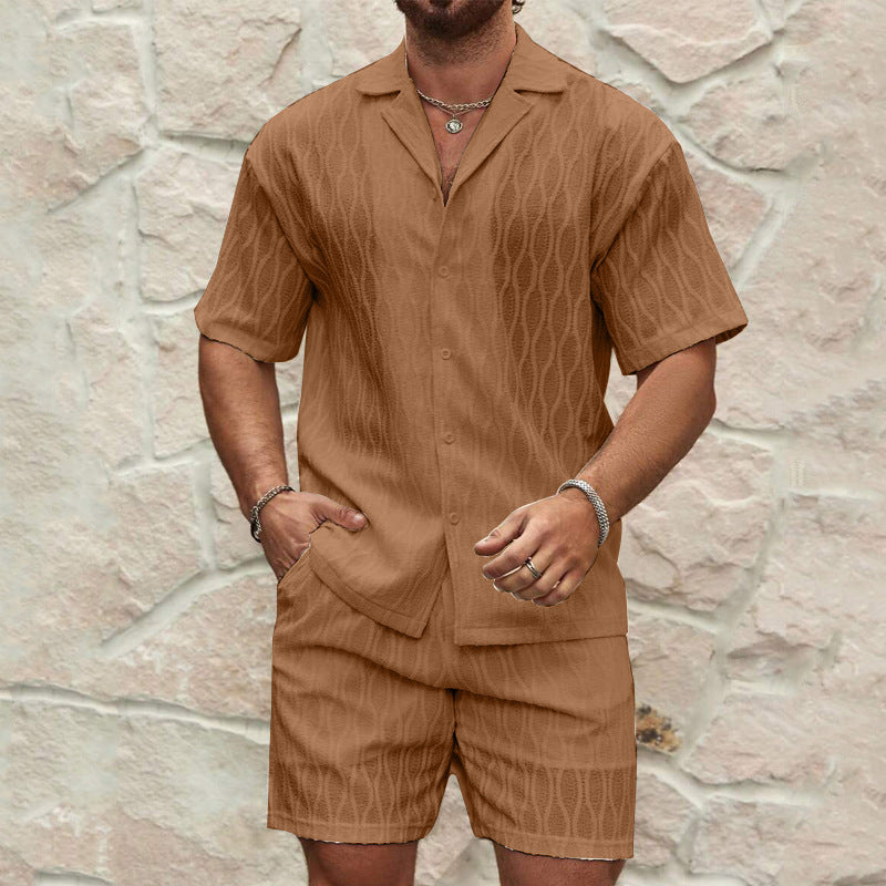 Men Tracksuits Summer Fashion Solid Loose Casual Two Pieces