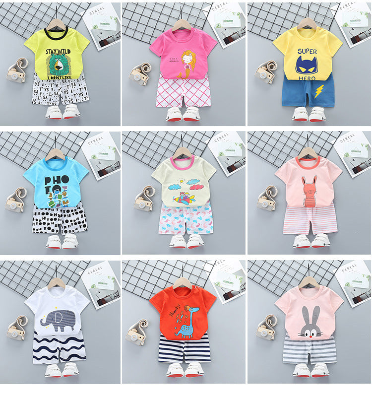 Children's Short-sleeved Suit Pure Cotton T-shirt Shorts