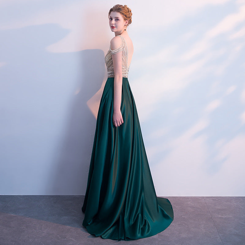 Sexy High Waist Party Long Dress with Zipper in Dark Green & Wine Red