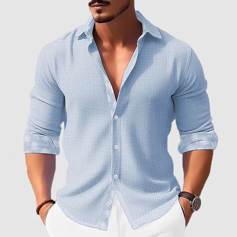 Men's Printed Floral Long Sleeve Shirt Fashion Casual Cardigan