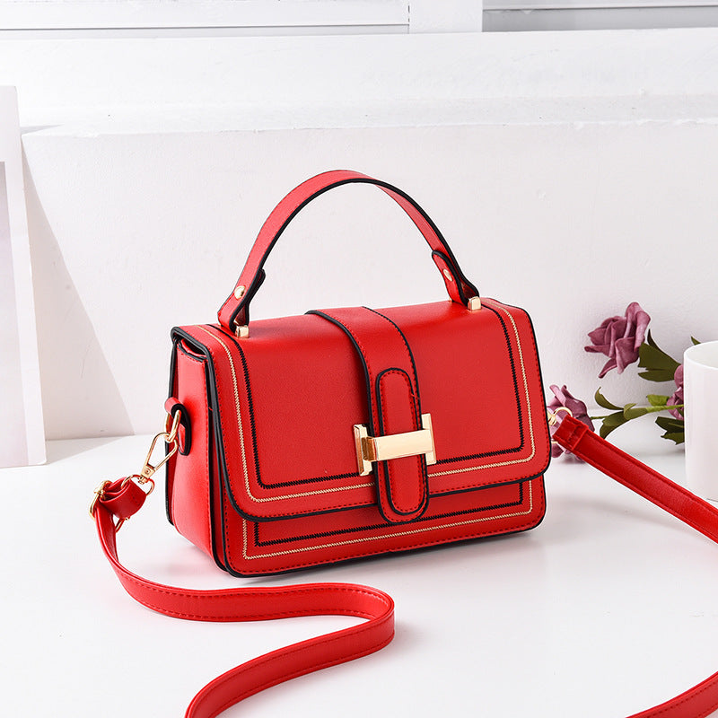 Sac bandoulière en cuir véritable petit format carré pour femme