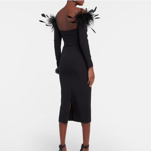 Summer Feather Long Sleeve Bandage One-Piece Dress